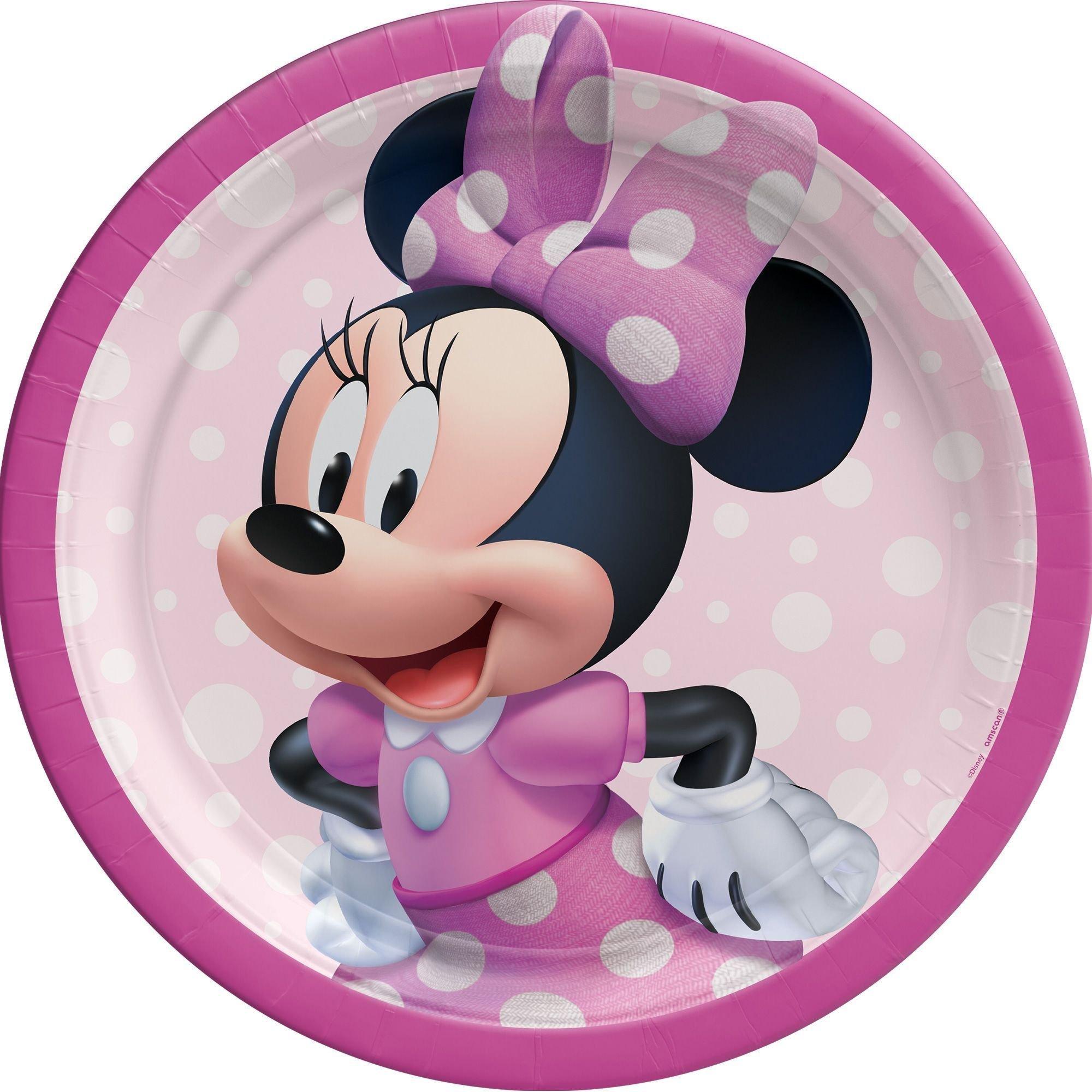 Minnie Mouse Forever Birthday Party Supplies Pack for 8 Guests - Kit Includes Plates, Napkins, Table Cover, Banner Decoration, Swirls, Centerpiece, Favors with Bags & Pinata